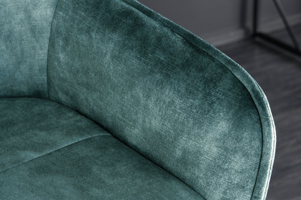 riess-ambiente Barhocker EUPHORIA petrol/schwarz – Samt, Metall-Beine, mit Lehne (Einzelartikel, 1 St), bequeme Polsterung mit Fußablage – ideal für Bar oder Kü – Bild 5 von 5