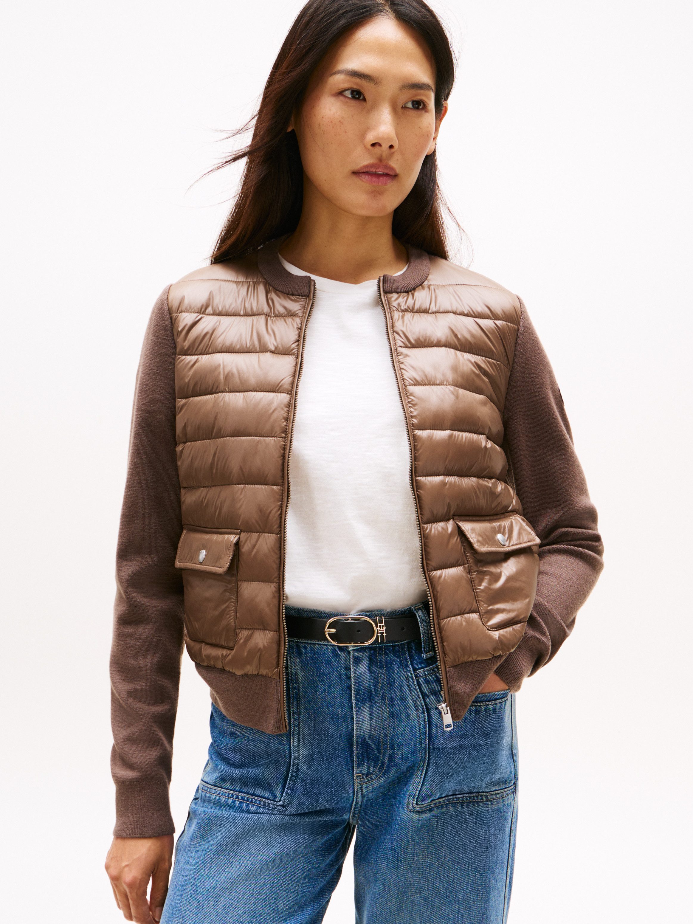 Tommy Hilfiger Steppjacke UL PADDED REG KNIT MIX JACKET mit Strickärmel günstig online kaufen