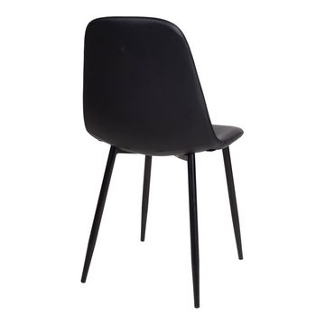 House Nordic Bücherregal Stockholm Dining Chair – Esszimmerstuhl aus Kunstleder, schwarz mit...