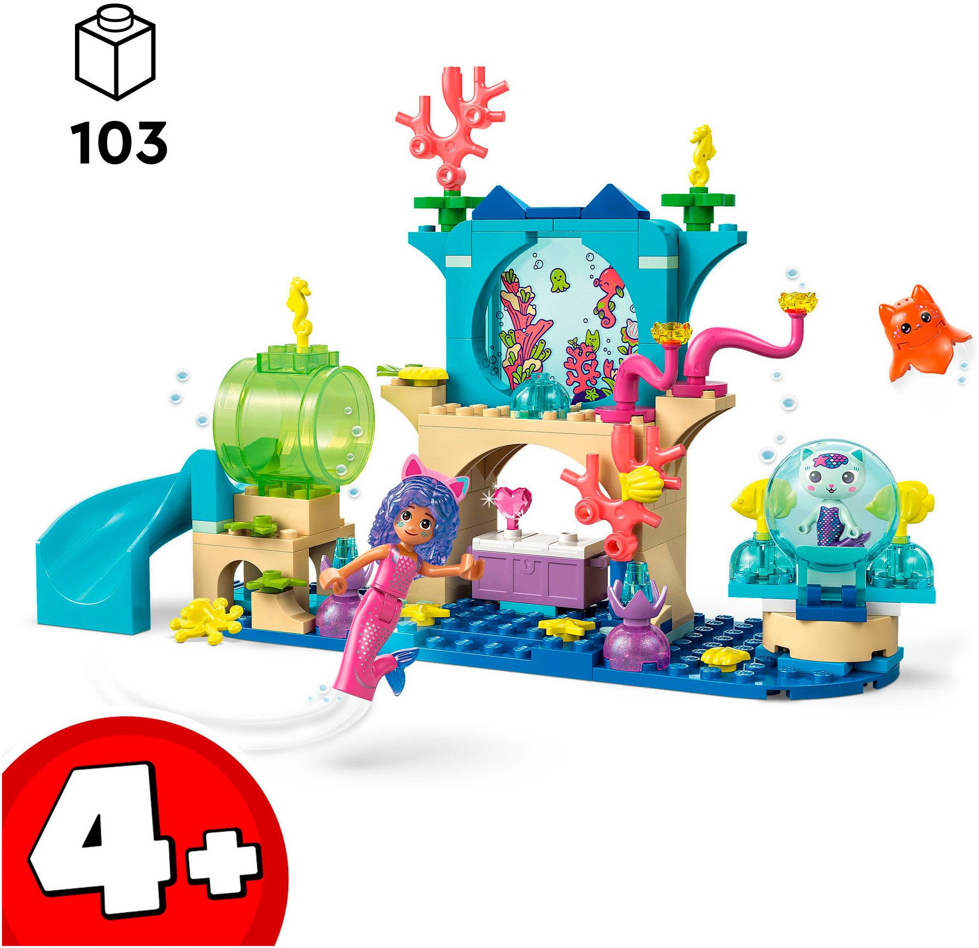 LEGO® Meerjungfrau Gabbys Aquarium Abenteuer (11204), LEGO Gabby's Dollhouse Konstruktionsspielsteine, (103 St), Made in Europe