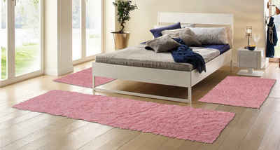 Bettumrandung Flokati 1500 g Böing Carpet, Höhe 60 mm, Bettvorleger, Läufer-Set, Uni-Farben, reine Wolle, handgewebt