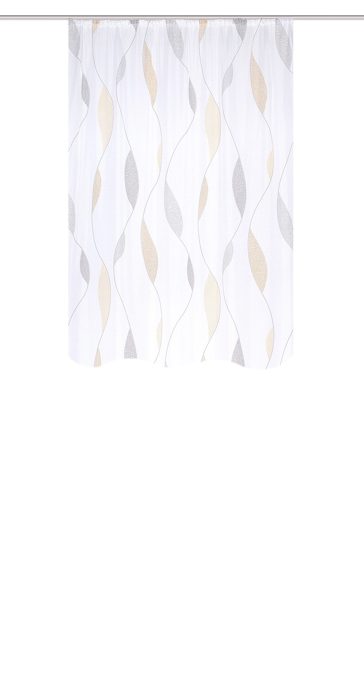 HOME WOHNIDEEN Vorhang 41462 PAOLO Fertigvorhang aus Voile, bedruckt, Kräuselband (1 St), transparent, 100% Polyester