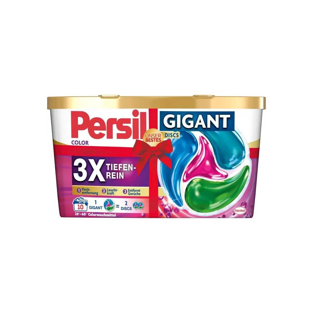 Persil Gigant Color DISCS mit 3x Tiefenrein-Formel, 10 WL Colorwaschmittel (2er-Pack, [- Für große Waschladungen)