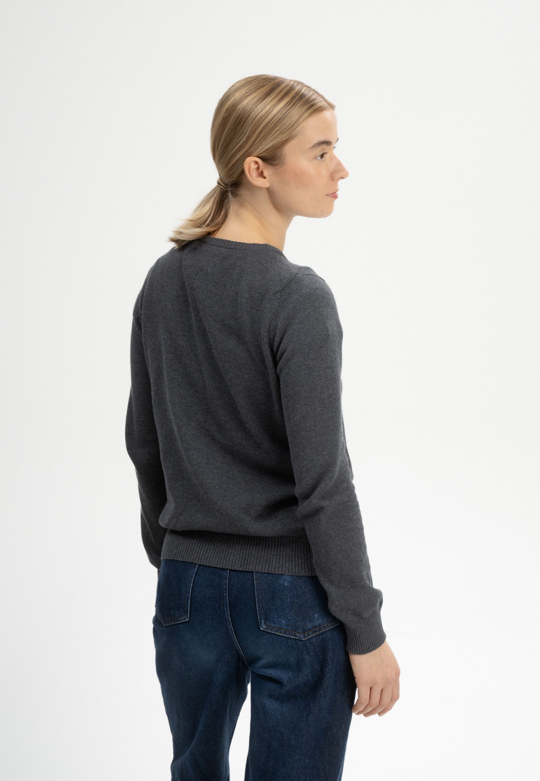 MELA Cardigan Feinstrick Cardigan Style NAMEEN Breite gerippte Struktur an günstig online kaufen