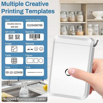 autolock Mini Bluetooth Beschriftungsgerät,Thermo Etikettiergerät Etikettendrucker, (Wireless Label Maker mit Druckrolle für iOS & Android)