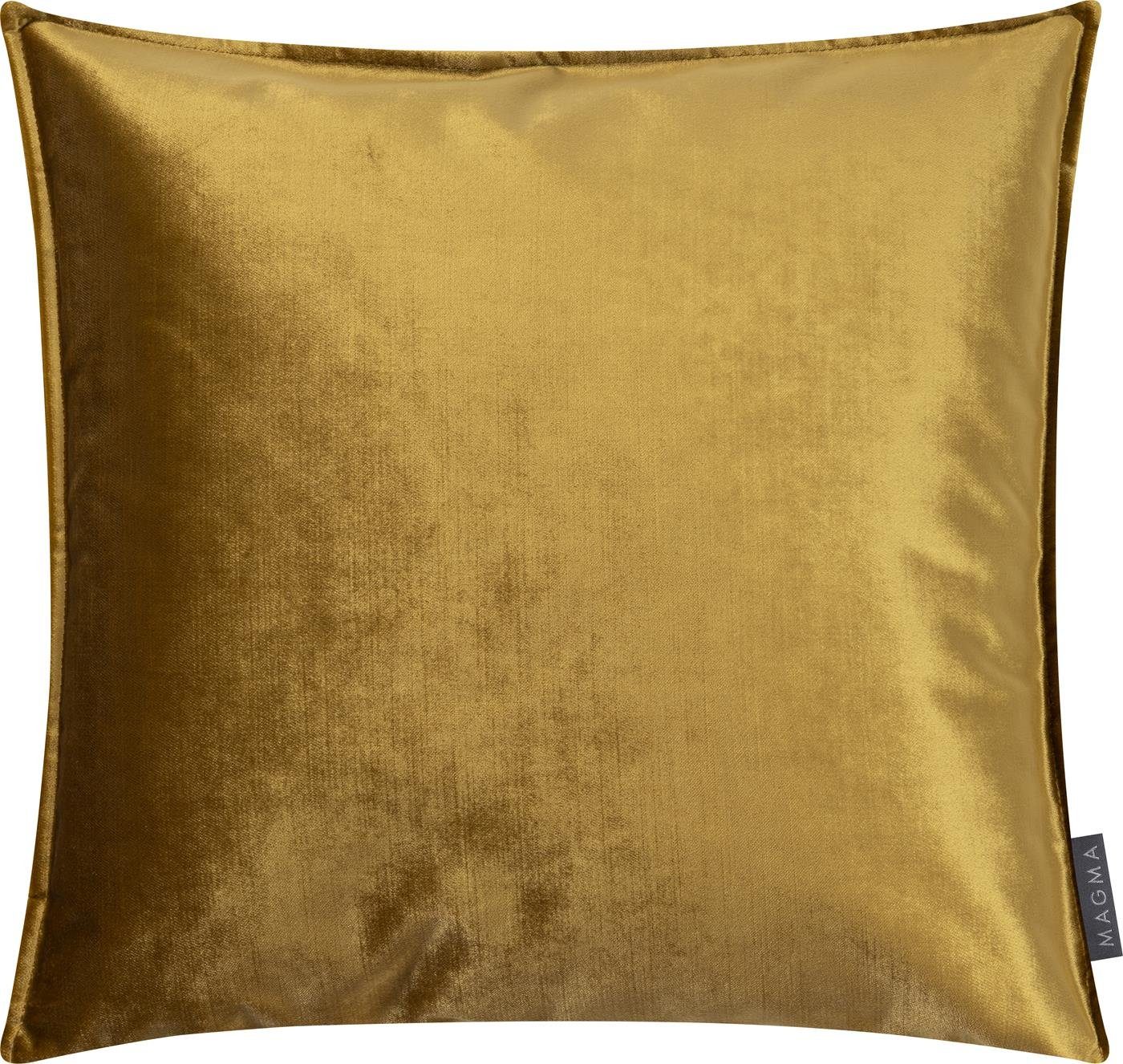samtig Kissenbezug Stück), glamourös, Heimtex Glänzend Stehsaum Stehsaum Shiny (1 mit Magma 45x45cm Gold
