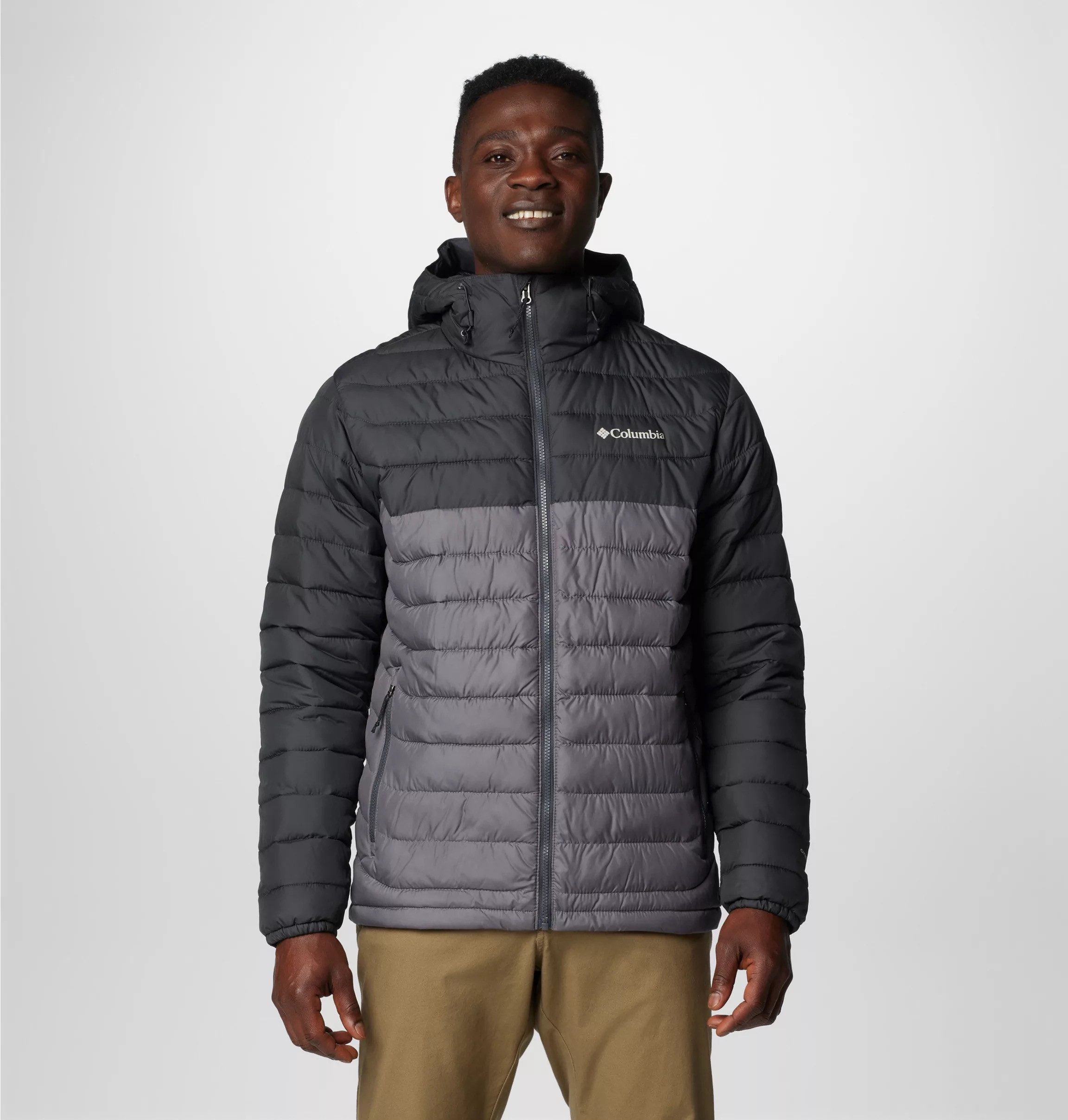 Columbia Steppjacke Powder Lite II Hooded Jacket mit Reißverschluss, in normaler Länge, wärmereflektierendes Material