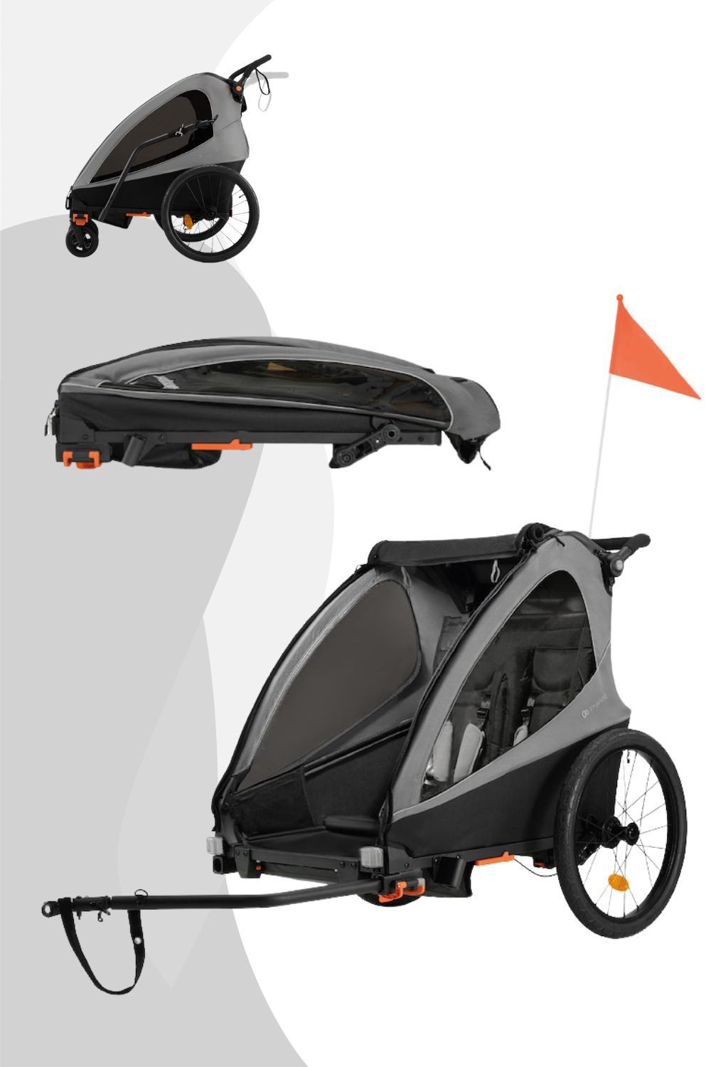 Kinderkraft Fahrradkinderanhänger Nava Walk 2in1 Fahrradanhänger und Buggy