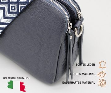 Adel Bags Schultertasche MARA Umhängetasche für Damen, Schultertasche aus Echtleder, hergestellt in Italien, mit 2 Riemen