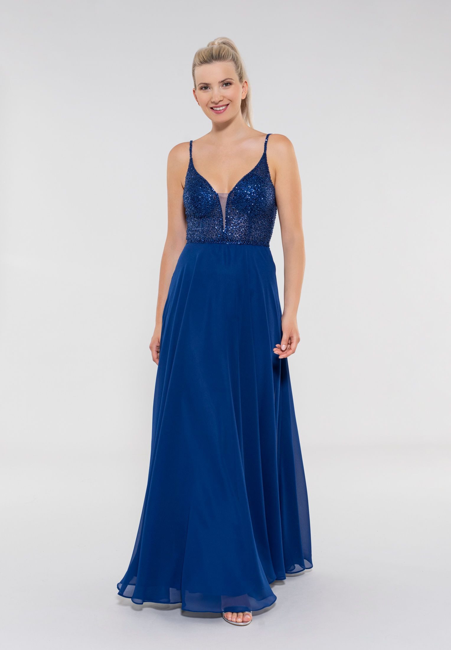 SWING Abendkleid - Maxikleid Anlassmode aus Materialmix günstig online kaufen