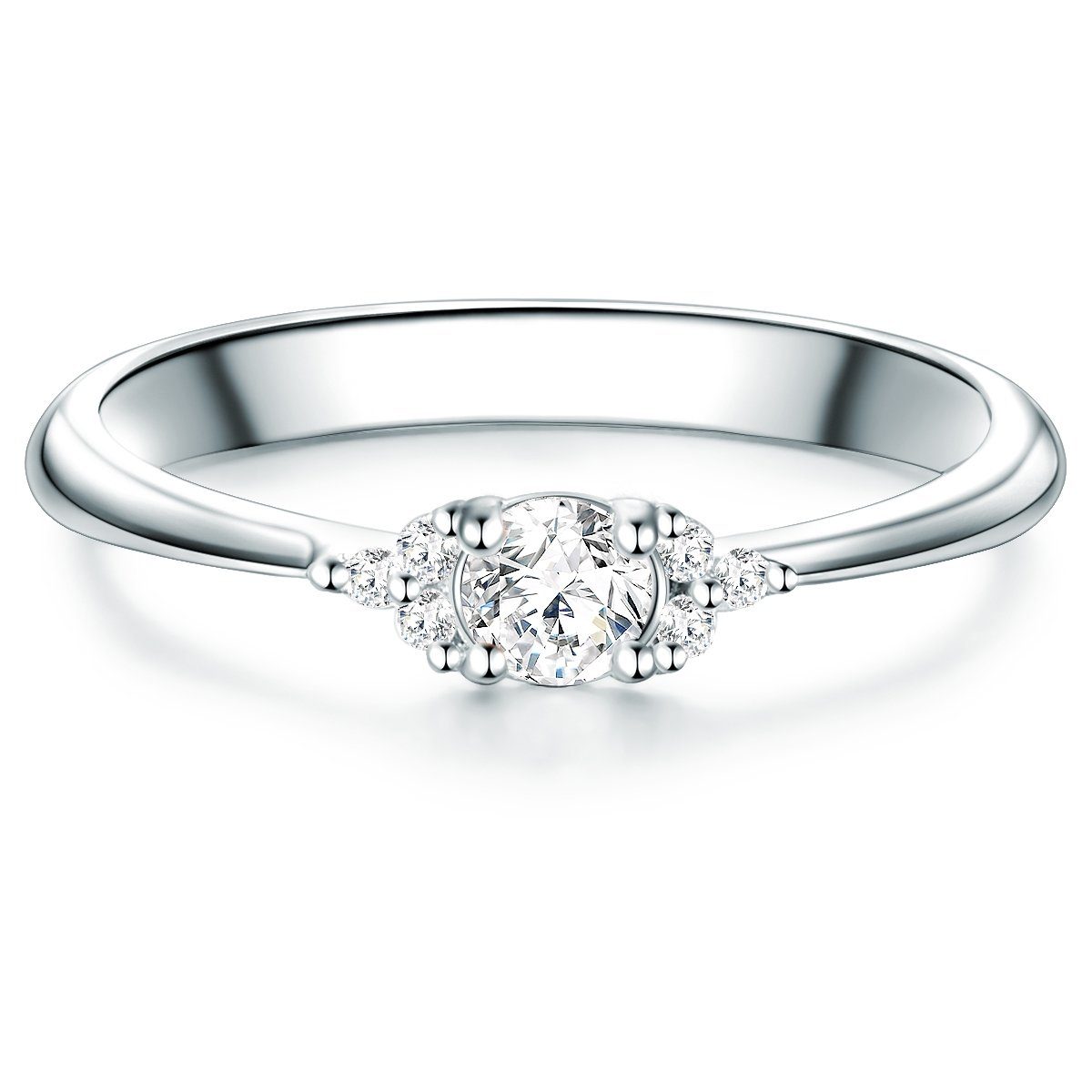 Trilani Silberring silber, mit Zirkonia im Brillant-Look