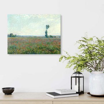 Posterlounge Acrylglasbild Claude Monet, Feld mit Mohnblumen, Wohnzimmer Malerei