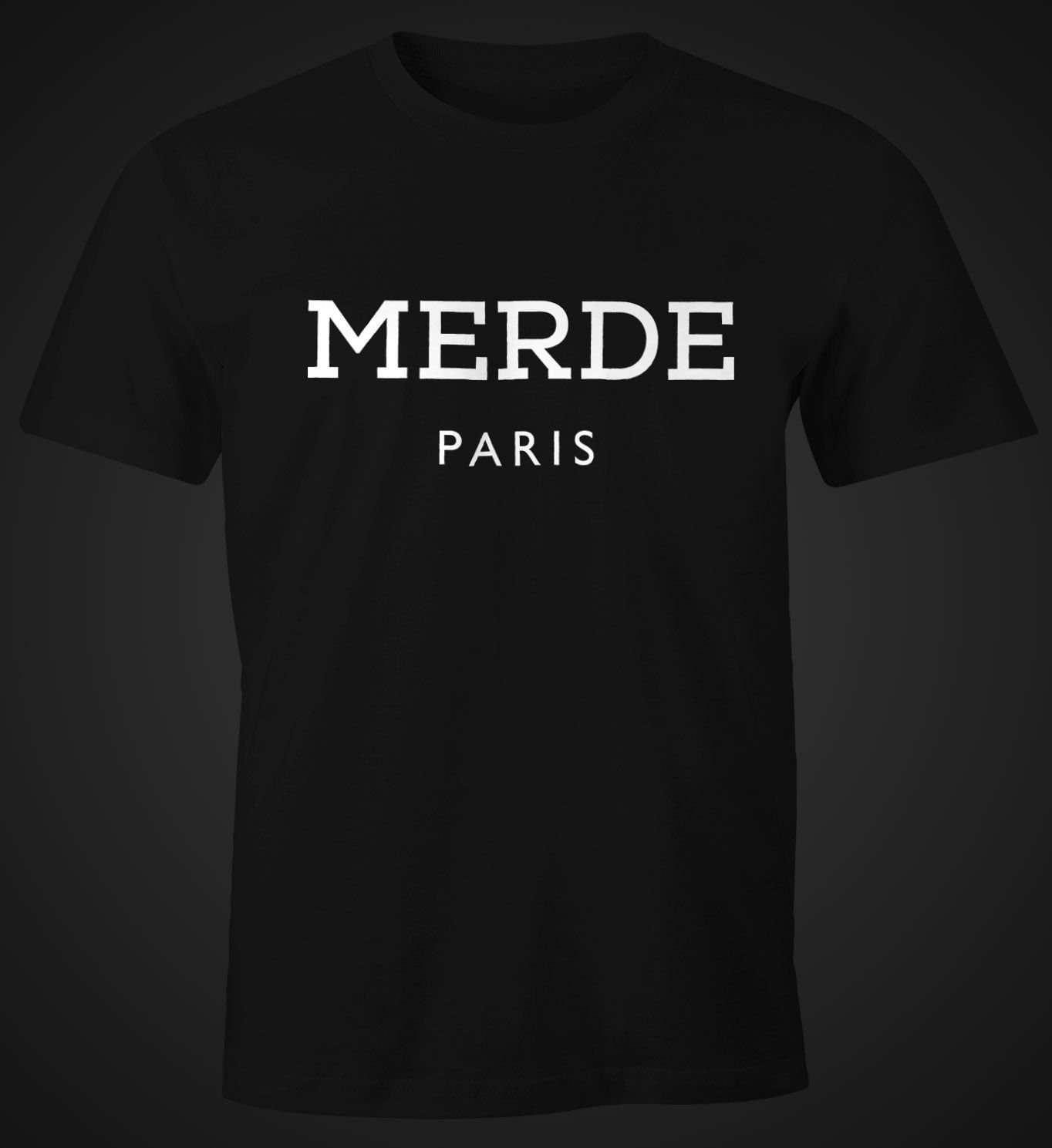 Fun-Shirt T-Shirt Paris Merde Moonworks® Print-Shirt MoonWorks mit Print Herren schwarz