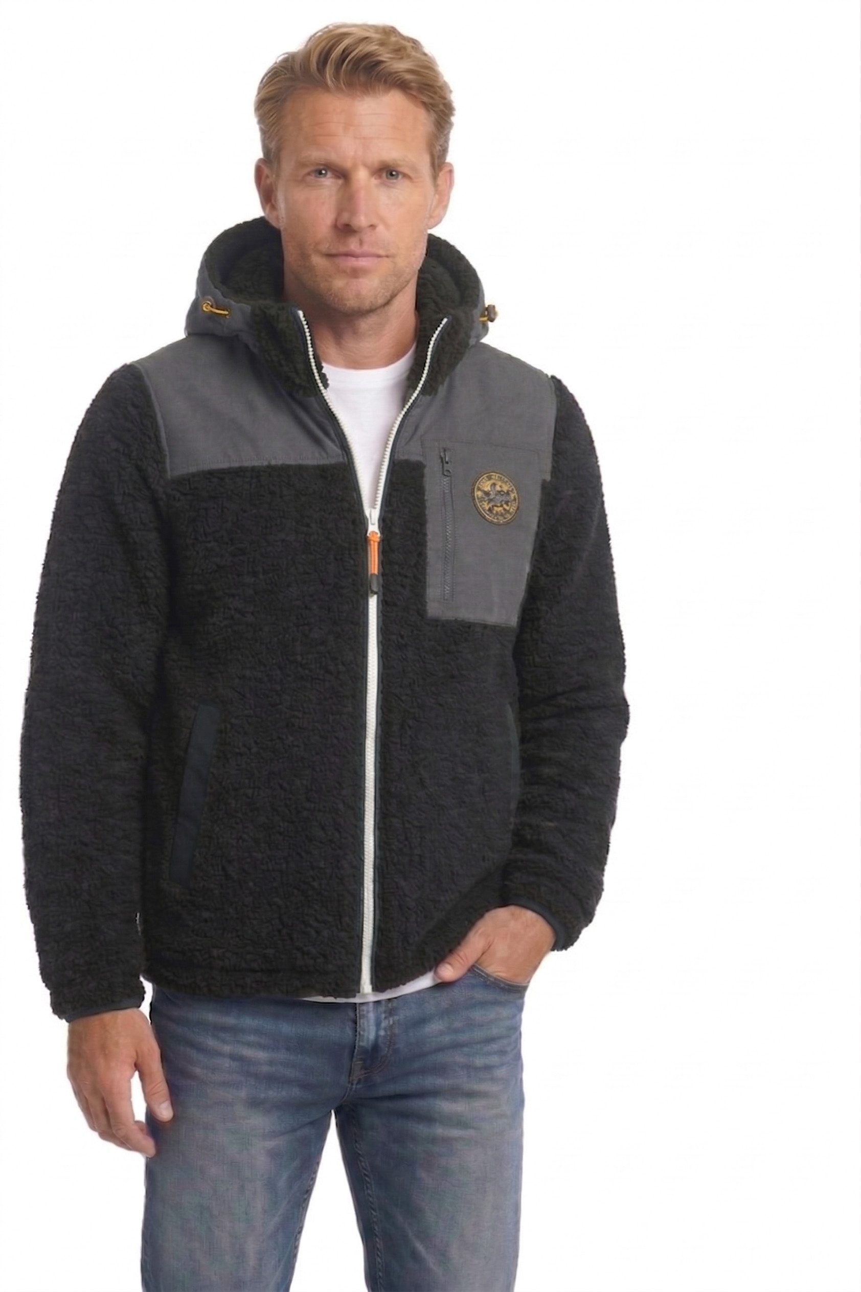 Geographical Norway Fleecejacke Herren Fleecejacke – Weiche Teddyfleece (1-St) Übergangsjacke für Outdoor, Freizeit & Alltag