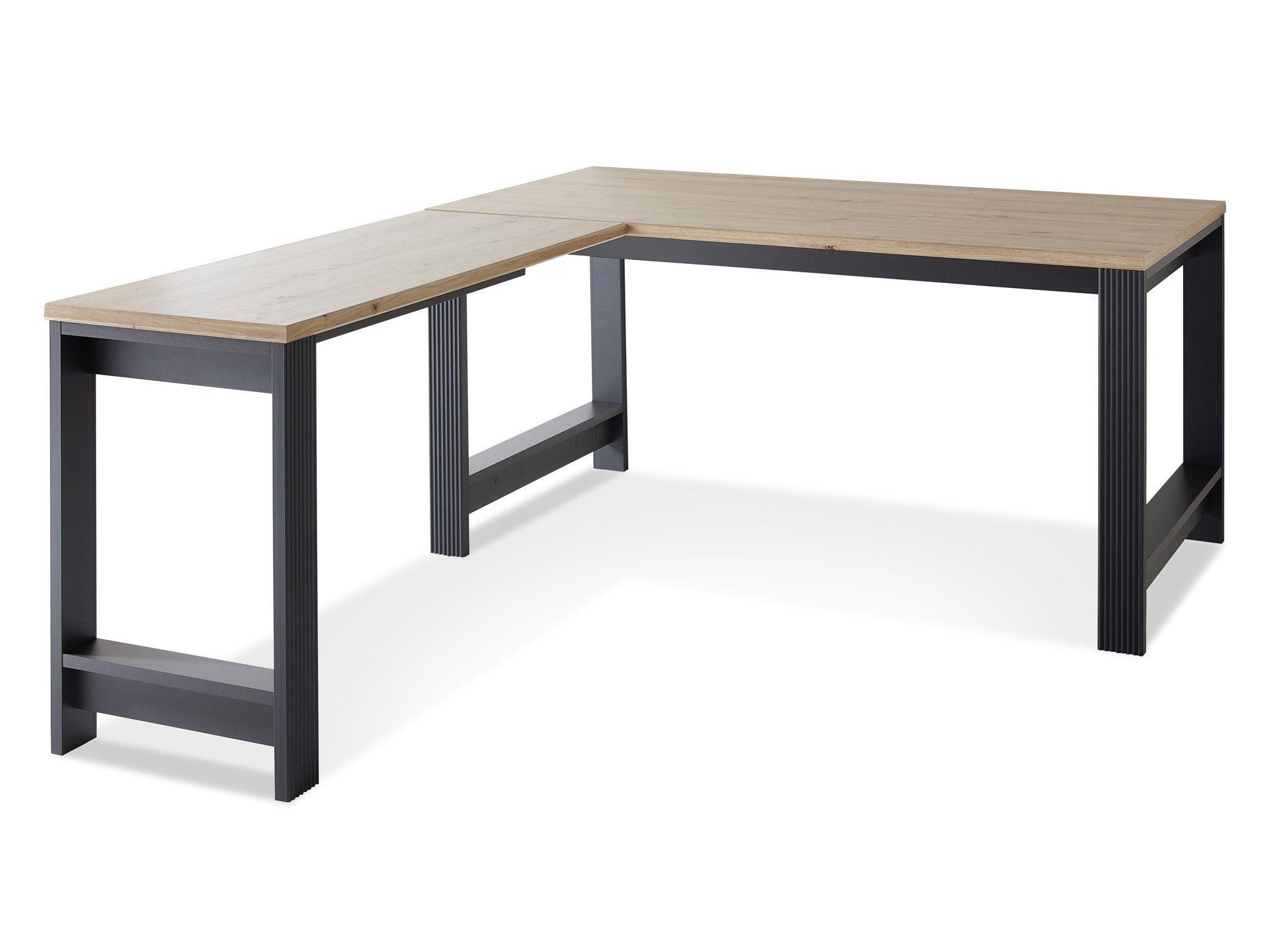 Moebel-Eins Schreibtisch, JADY Ansatzplatte graphitfarbig/eichefarbig Schreibtisch, für MDF/Dekorspanplatte Material