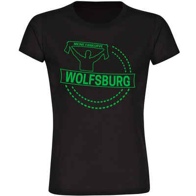 multifanshop T-Shirt Damen Wolfsburg - Meine Fankurve - Frauen