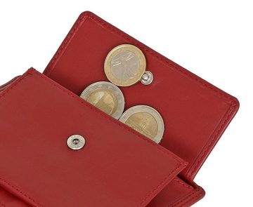 Brown Bear Geldbörse Modell 8005 D LF mit Reißverschlussfach und 11 Kartenfächern, aus Echtleder mit RFID Schutz Rot