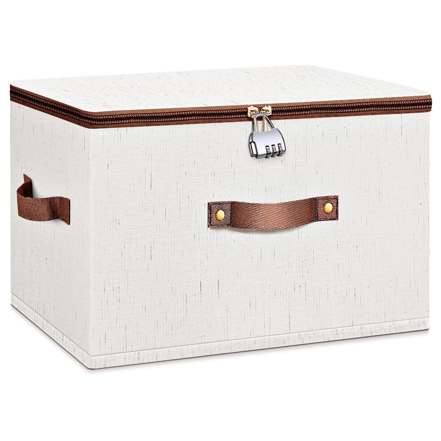 Coonoor Aufbewahrungsbox Aufbewahrungsbox mit Reißverschluss, Aufbewahrungsbox mit Deckel, große Baumwoll-Leinen-Aufbewahrungsbox