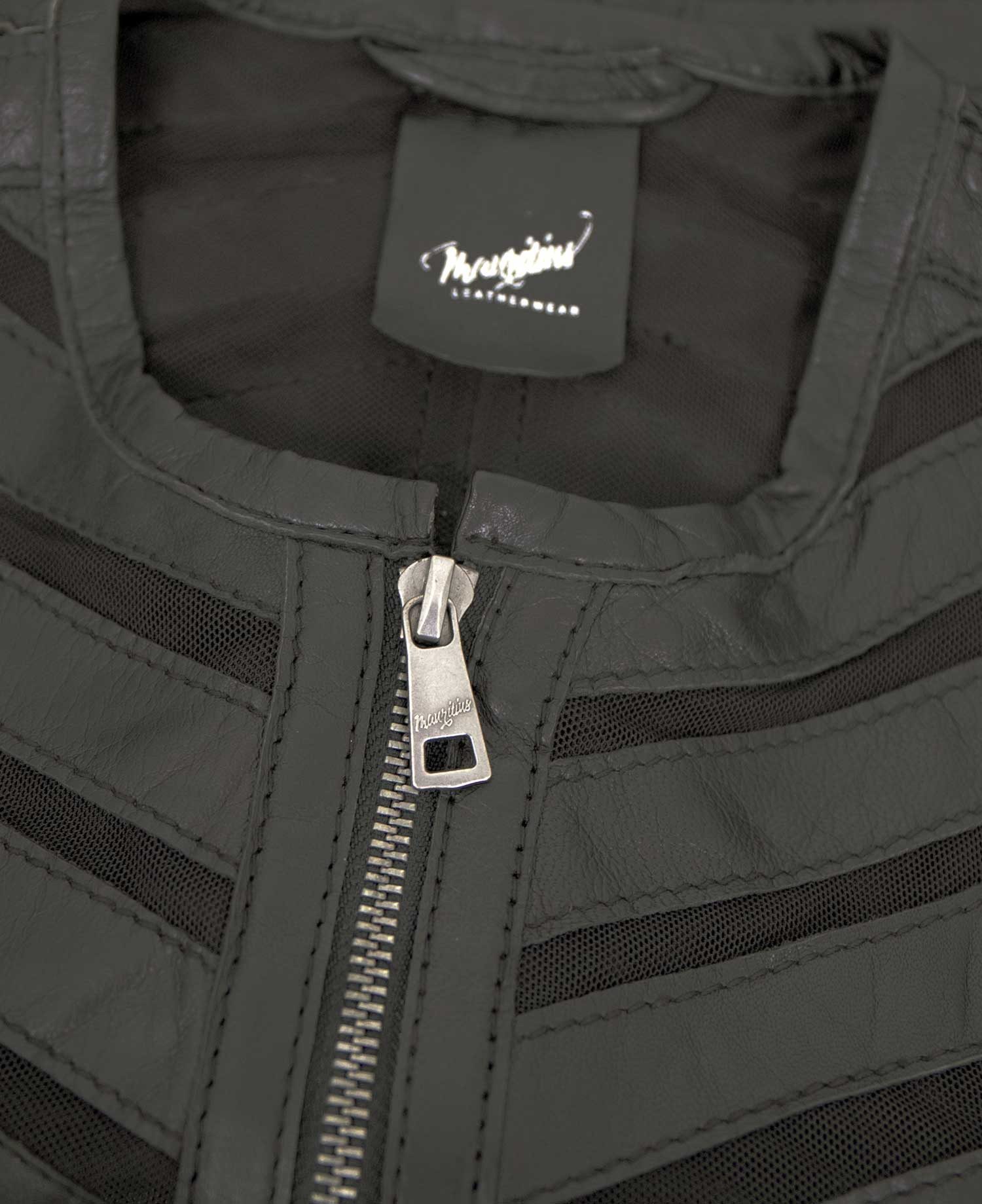 Mauritius Lederjacke GGSuri Mauritius - Damen Lederjacke Lammnappa Materialmix schwarz – Bild 5 von 5