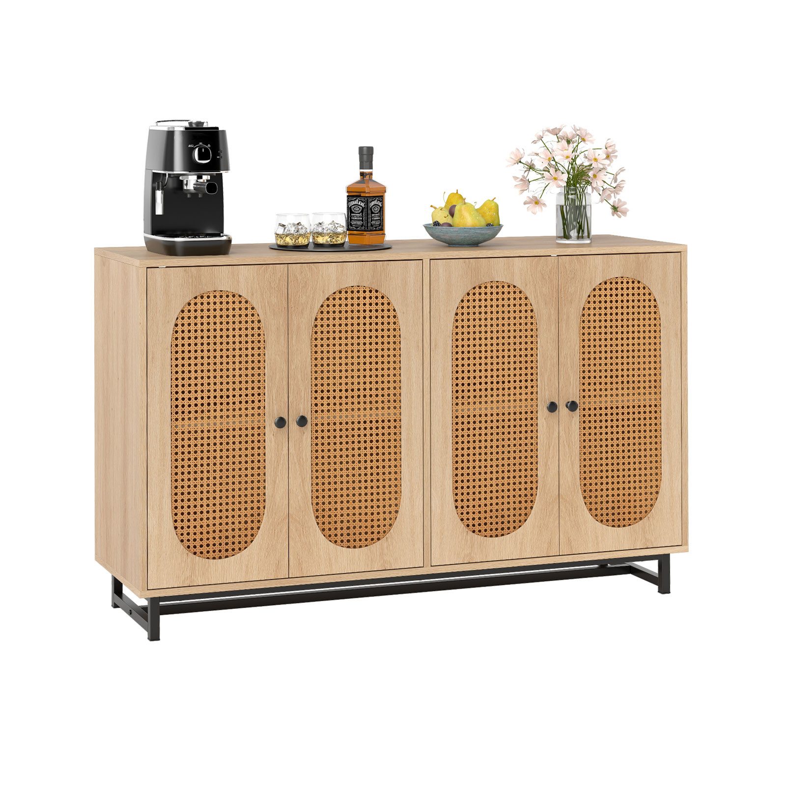 COSTWAY Sideboard, Kuchenschrank mit arbeitsplatte, kommode flurkommode