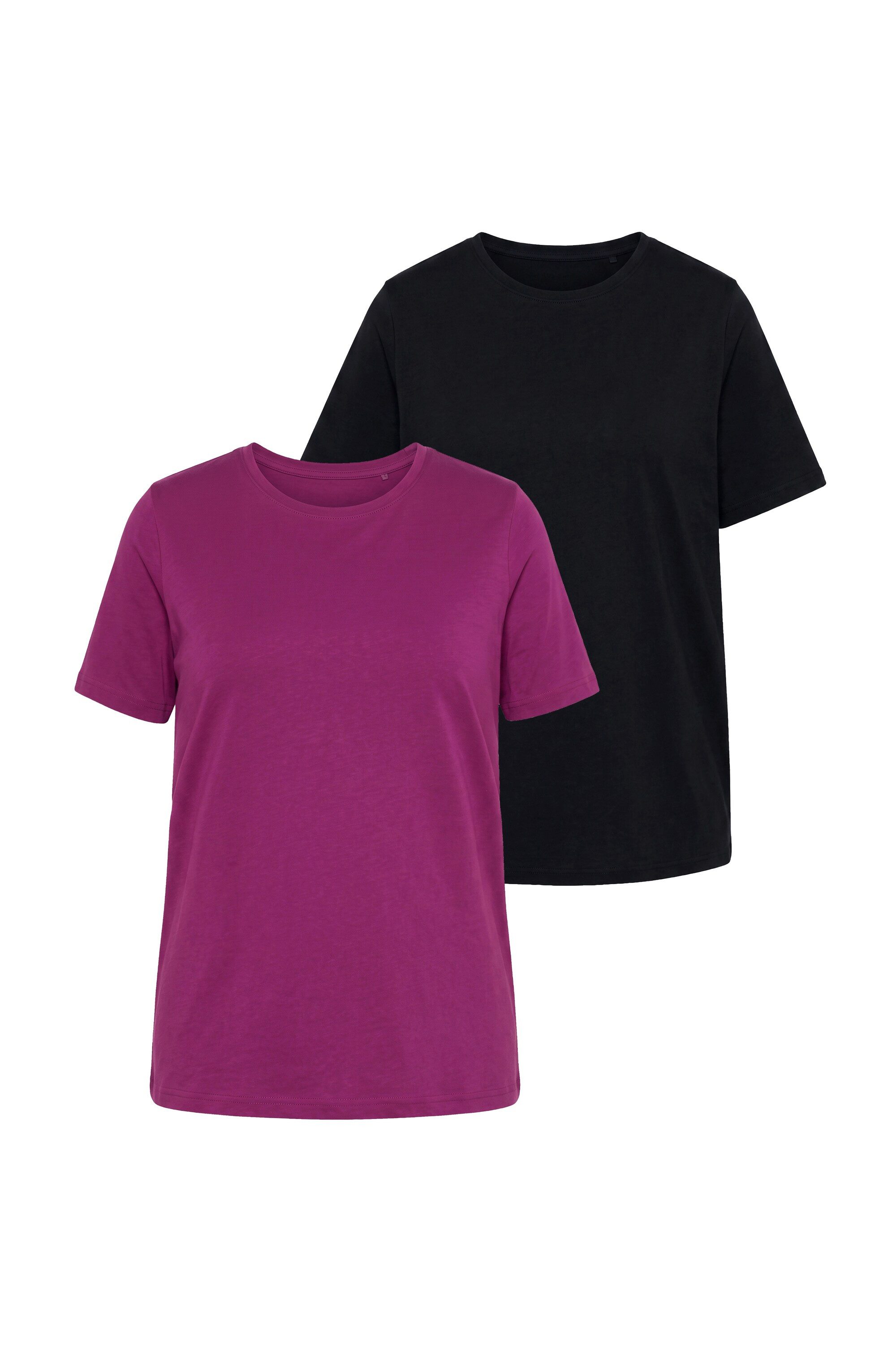 Ulla Popken T-Shirt T-Shirts 2er-Pack Regular Fit Halbarm