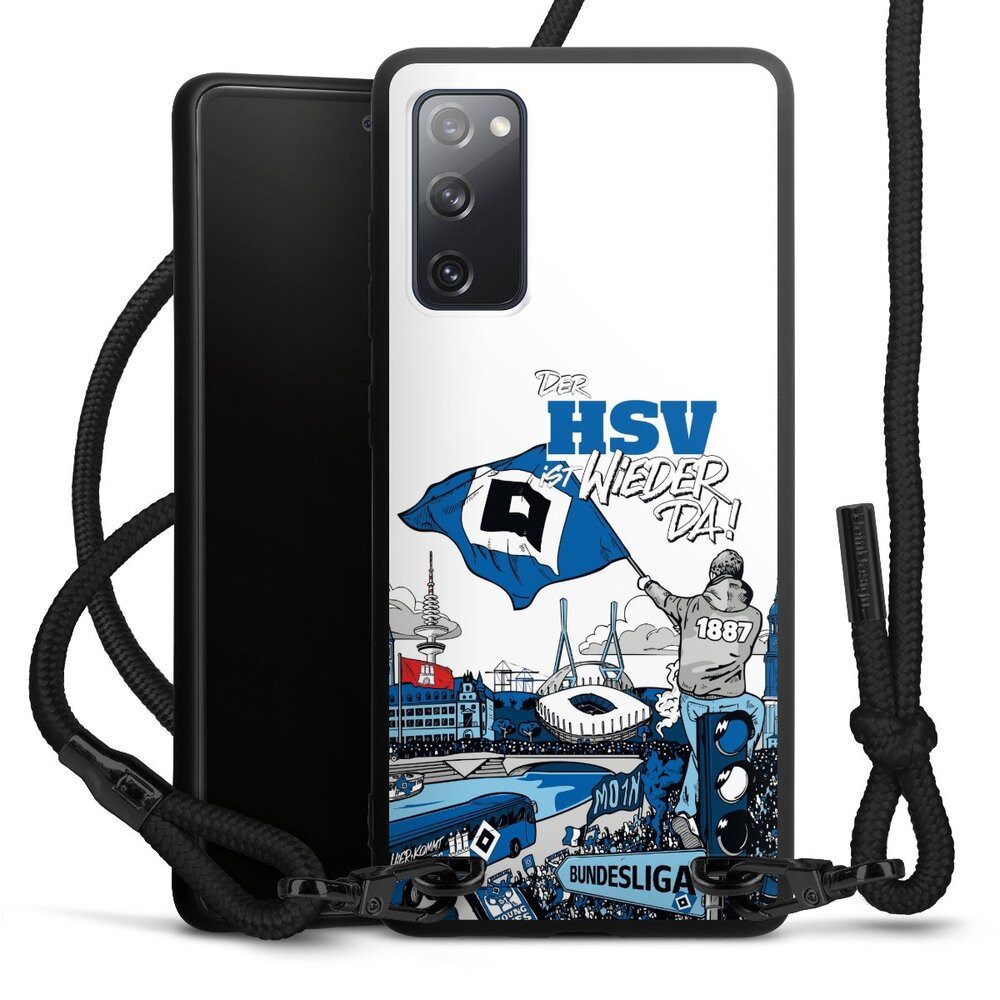DeinDesign Handyhülle Hamburger SV Offizielles Lizenzprodukt Aufstieg, Samsung Galaxy S20 FE 5G Premium Handykette Hülle mit Band