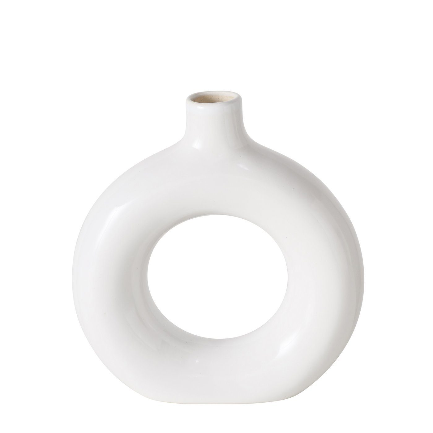 in Keramik "Runda" Dekovase BOLTZE Vase H22cm, aus weiß