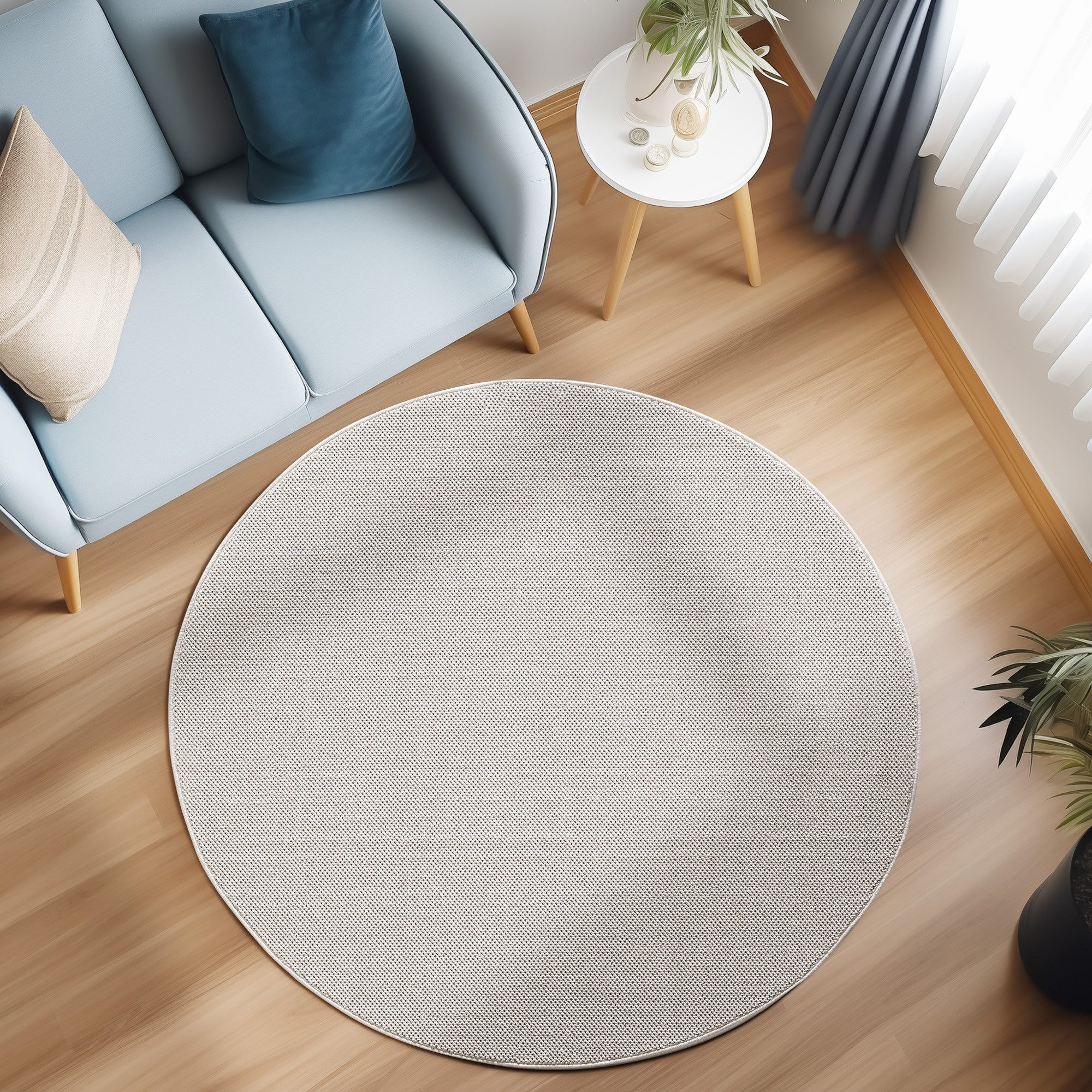 Ayyildiz Teppiche Teppich LOOM 4300, auch als Läufer und in Rund, rund, Höhe: 7 mm, Kurzflor, grobe Schlingen Struktur, pflegeleicht, strapazierfähig