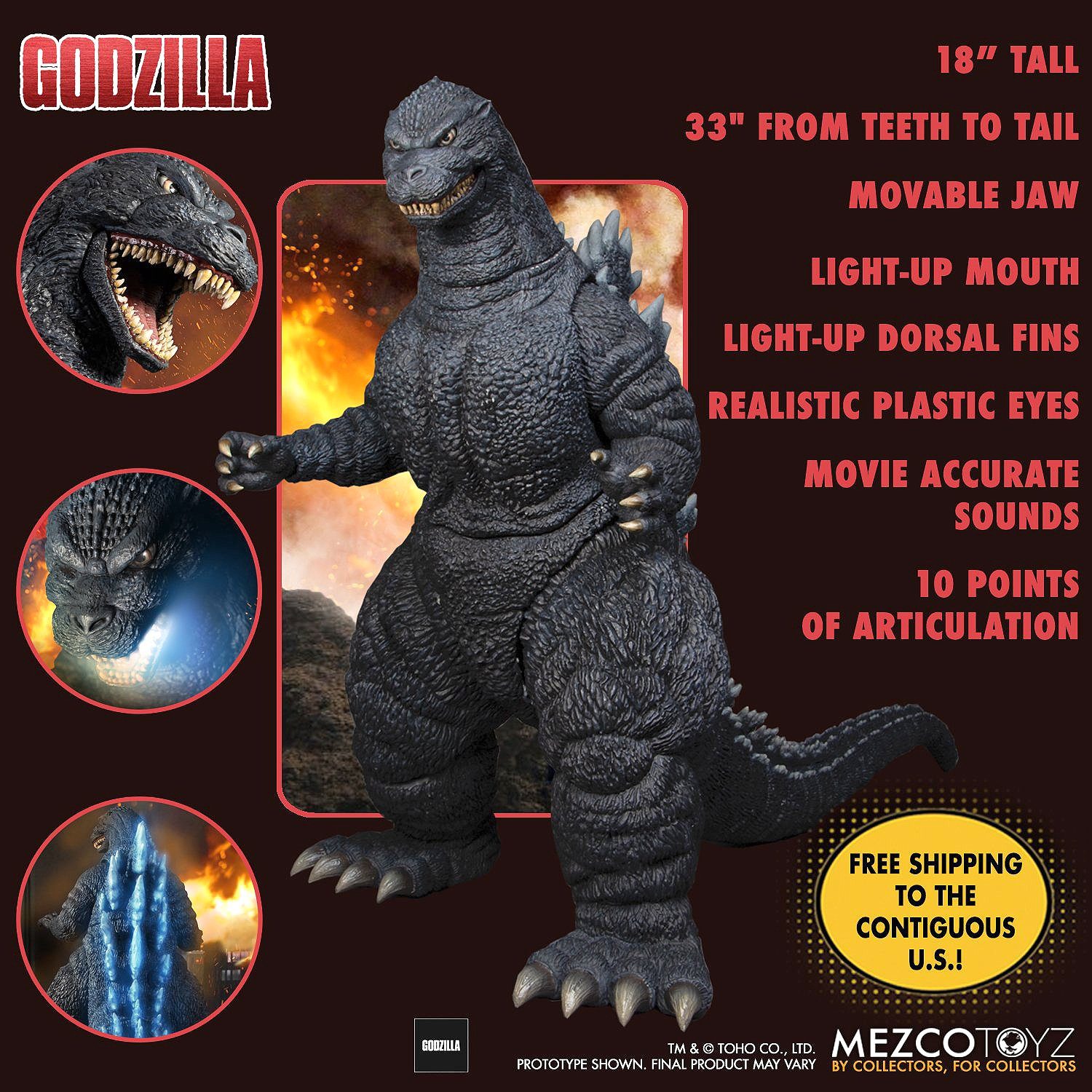 MEZCO Actionfigur Ultimate Godzilla Actionfigur FX Light & Sound