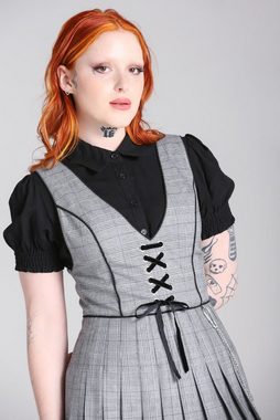 Hell Bunny A-Linien-Kleid Mina Pinafore Dress Vintage Plisseekleid Schürzenkleid