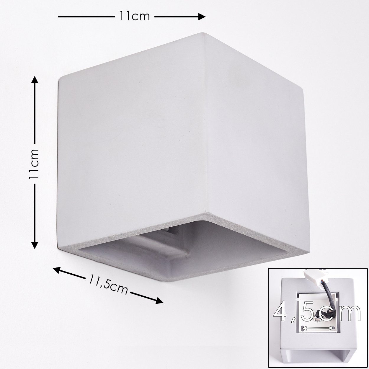 hofstein Wandleuchte »Alli« moderne Wandlampe aus Beton in Grau, mit Lichteffekt, ohne Leuchtmittel, 1xG9, Innen mit Up & Down-Effekt – Bild 2 von 5