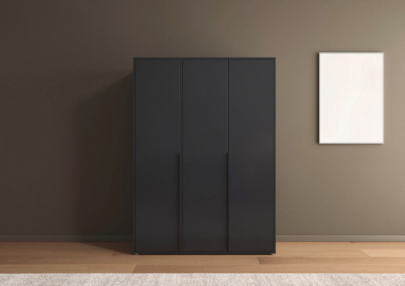 rauch Drehtürenschrank Kleiderschrank Schrank Garderobe Wäscheschrank NAGATA viel Stauraum (in 3 verschiedenen Ausstattungen BASIC/CLASSIC/PREMIUM) mit modernen Stangengriffen in Graumetallic TOPSELLER MADE IN GERMANY
