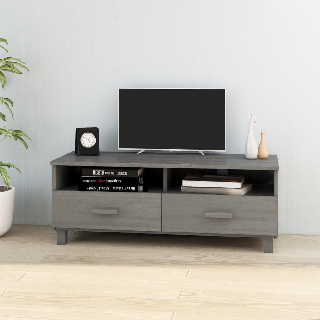 vidaXL TV-Schrank NA TV-Schrank Hellgrau 106x40x40 cm Massivholz Kiefer Lowboard