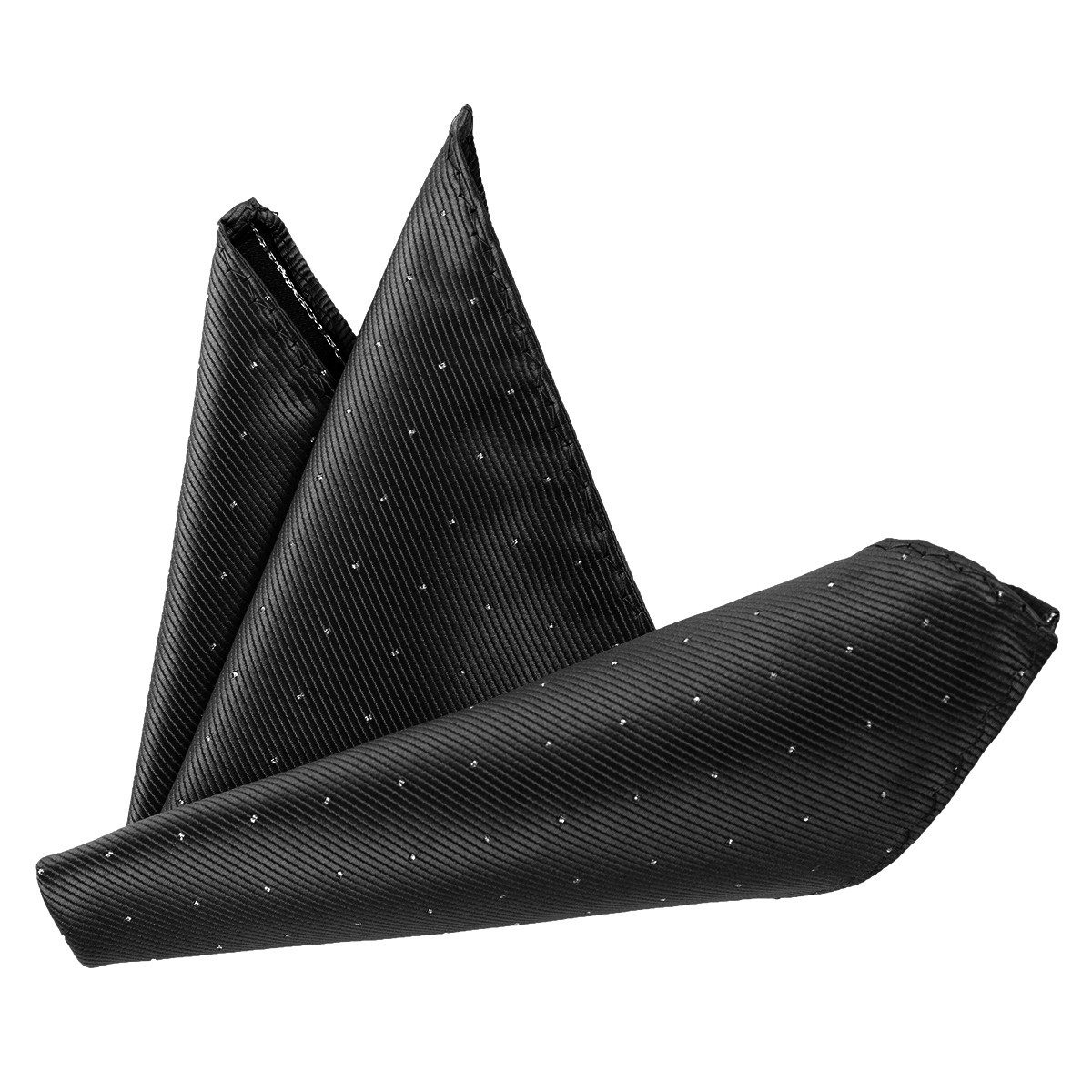 DonDon Einstecktuch DonDon Herren Hanky mit silbernen Punkten, (Packung, 1-St), zum Falten, Seidenlook