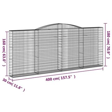 vidaXL Blumentopf Gabionen mit Hochbogen 6 Stk. 400x30x160/180cm Verzinktes Eisen (6 St)