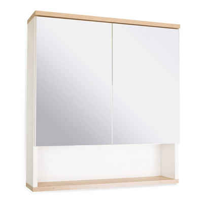 BADEDU Badezimmerspiegelschrank ARC Spiegelschrank mit zusätzlicher Ablage