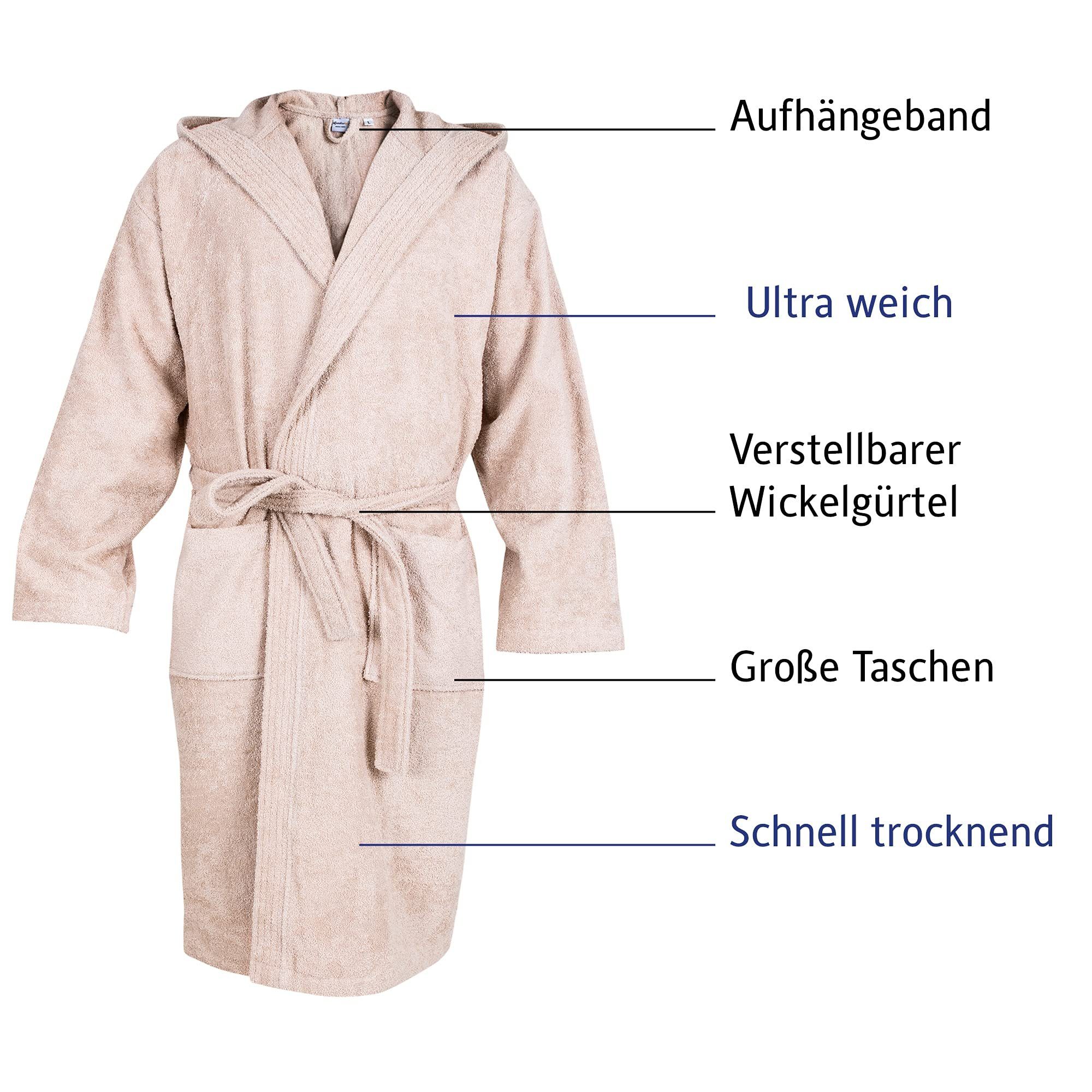 Herrenbademantel Komfortec Bademantel Herren mit Kapuze, günstig online kaufen