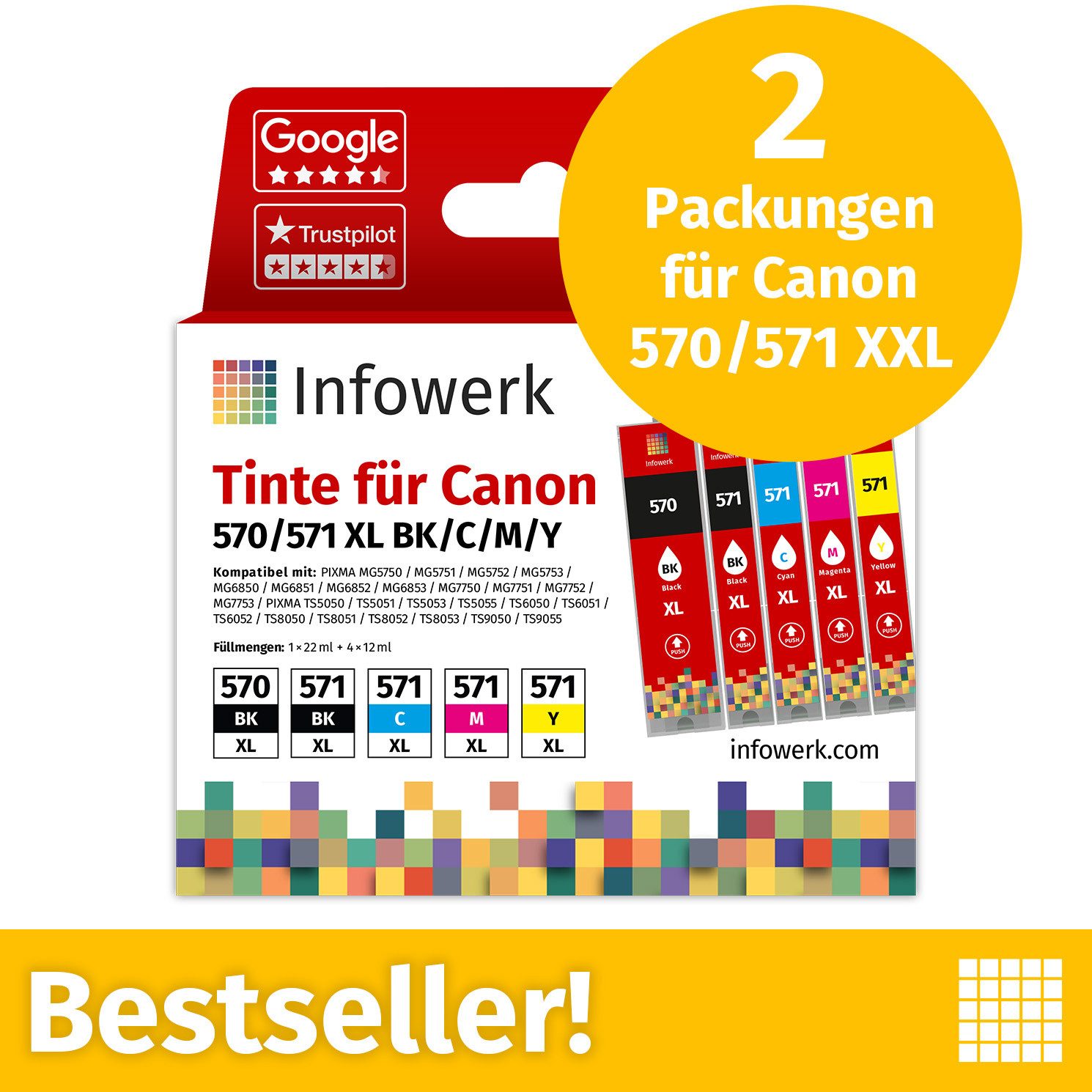 Infowerk Tintenpatrone (Packung, 2-tlg)