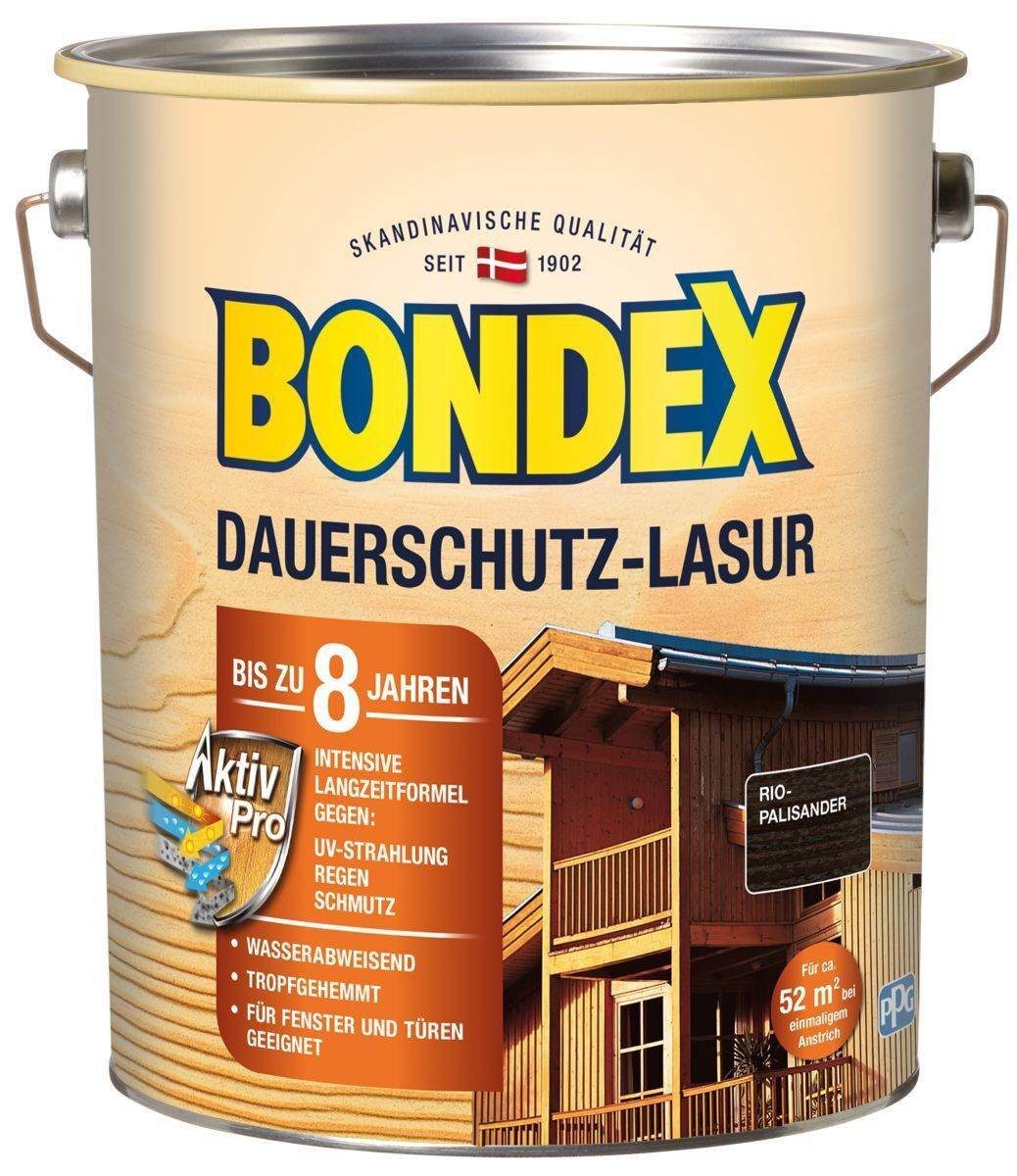 Bondex Holzschutzlasur BONDEX Dauerschutz-Lasur Außen, Holzfarbe, wetterschutz, 4 l, Rio