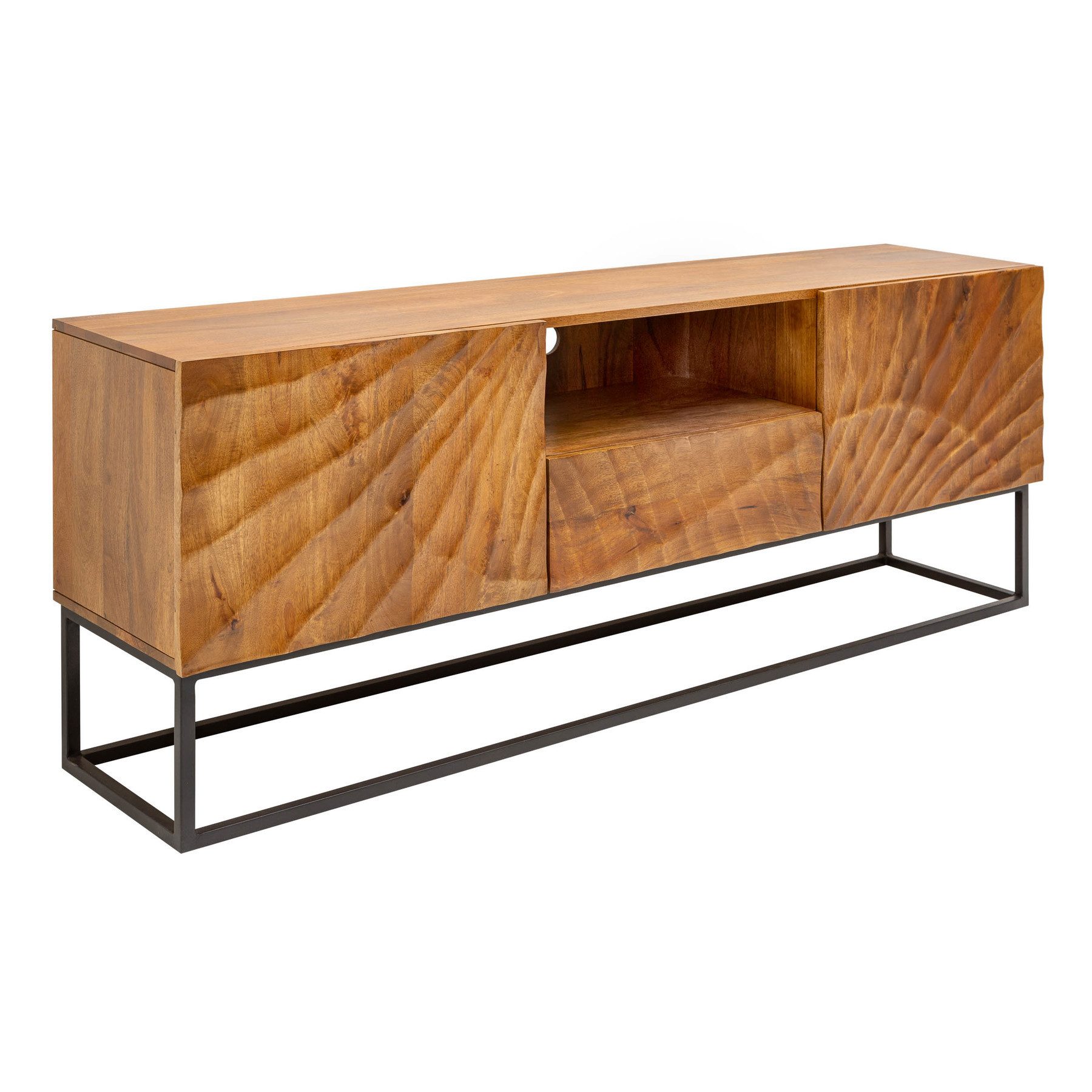 riess-ambiente Lowboard SCORPION 160cm natur, Massivholz · TV-Board · 3D Sc günstig online kaufen