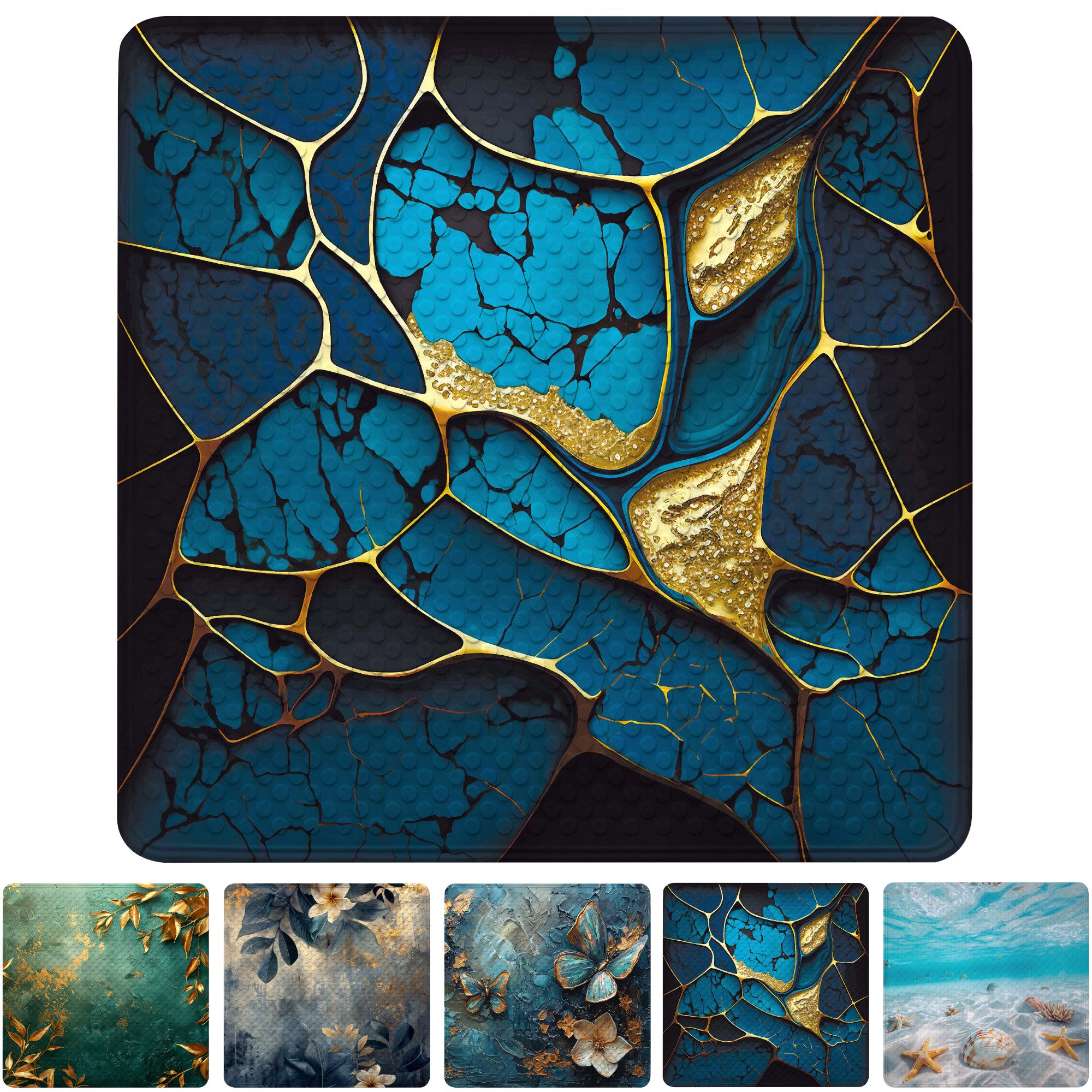Sanilo Duschmatte mit Motiv, viele schöne Badematten zur Auswahl, rutschfeste & sichere Badematte, hochwertig, Kunststoff PVC, quadratisch, 230 extra starke Saugnäpfe, 53 x 53 cm, waschbar