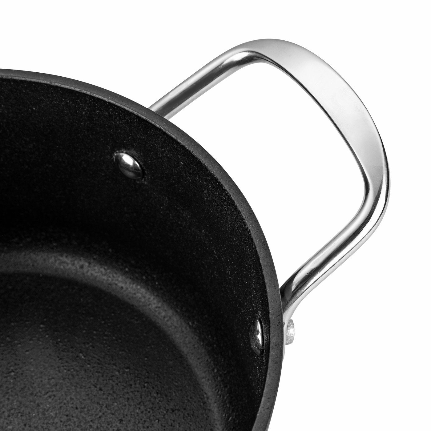Steinbeschichtung Klassischer Florina Edelstahlgriffe, Topf (Sehr schwarzer Aluminiumguss Verarbeitungsqualität) Kochtopf hohe