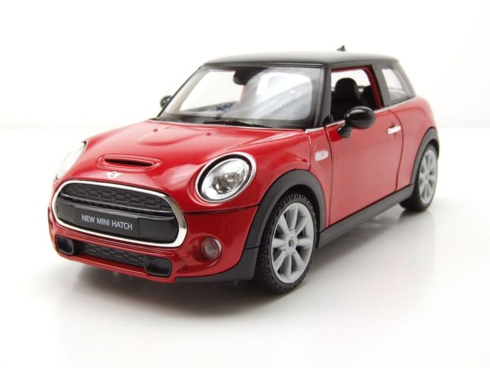 Welly Modellauto BMW Mini Cooper Hatch 2015 rot schwarz, Maßstab 1:24