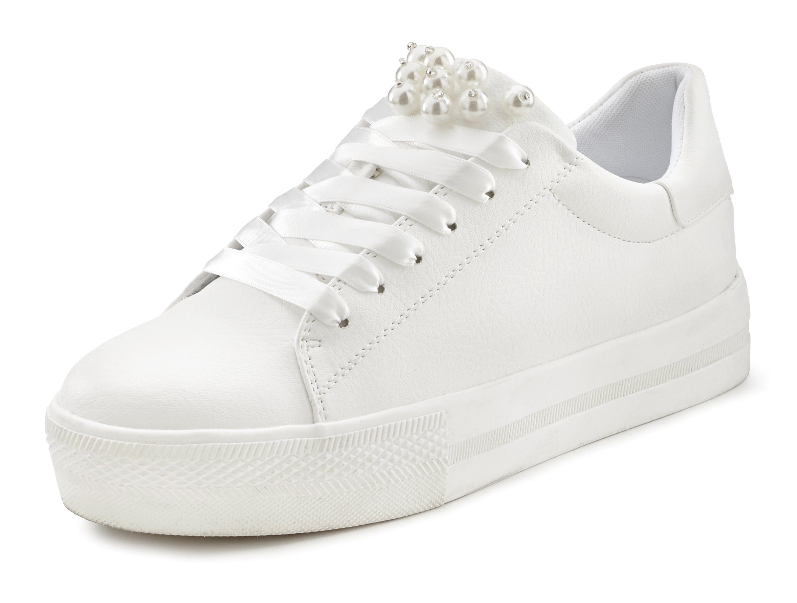 LASCANA Sneaker mit Perlen, Schnürhalbschuhe, Freizeitschuhe, günstig online kaufen