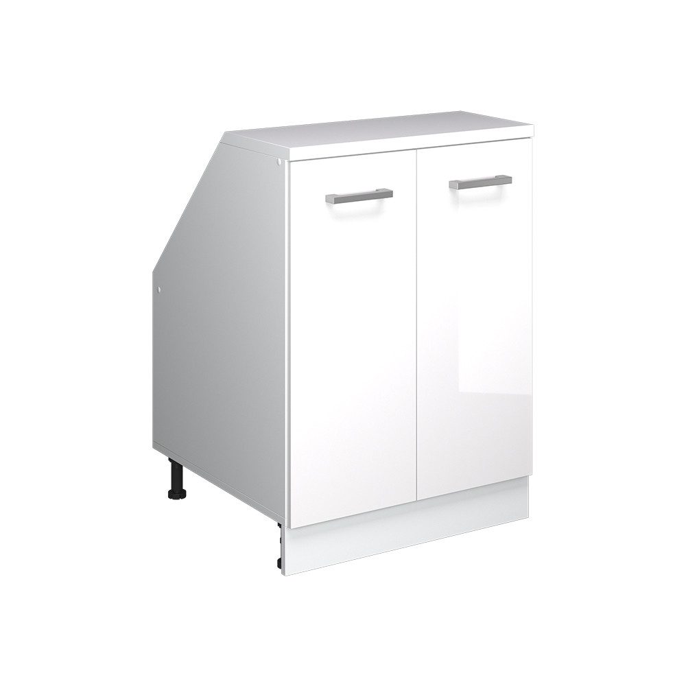 Vicco Kommode Rion, Weiß Hochglanz/Weiß, 60 x 81.6 cm mit 2 Türen, Schrankkorp... (1 St)