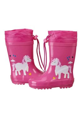 Sterntaler® Regenhose Gummistiefel Pony (1-tlg., Kinder Gummistiefel bedruckt mit Reflektoren, Regenschuhe wasserdicht) Regenstiefel halbhoch, Gummi Stiefel mit rutschfester Sohle