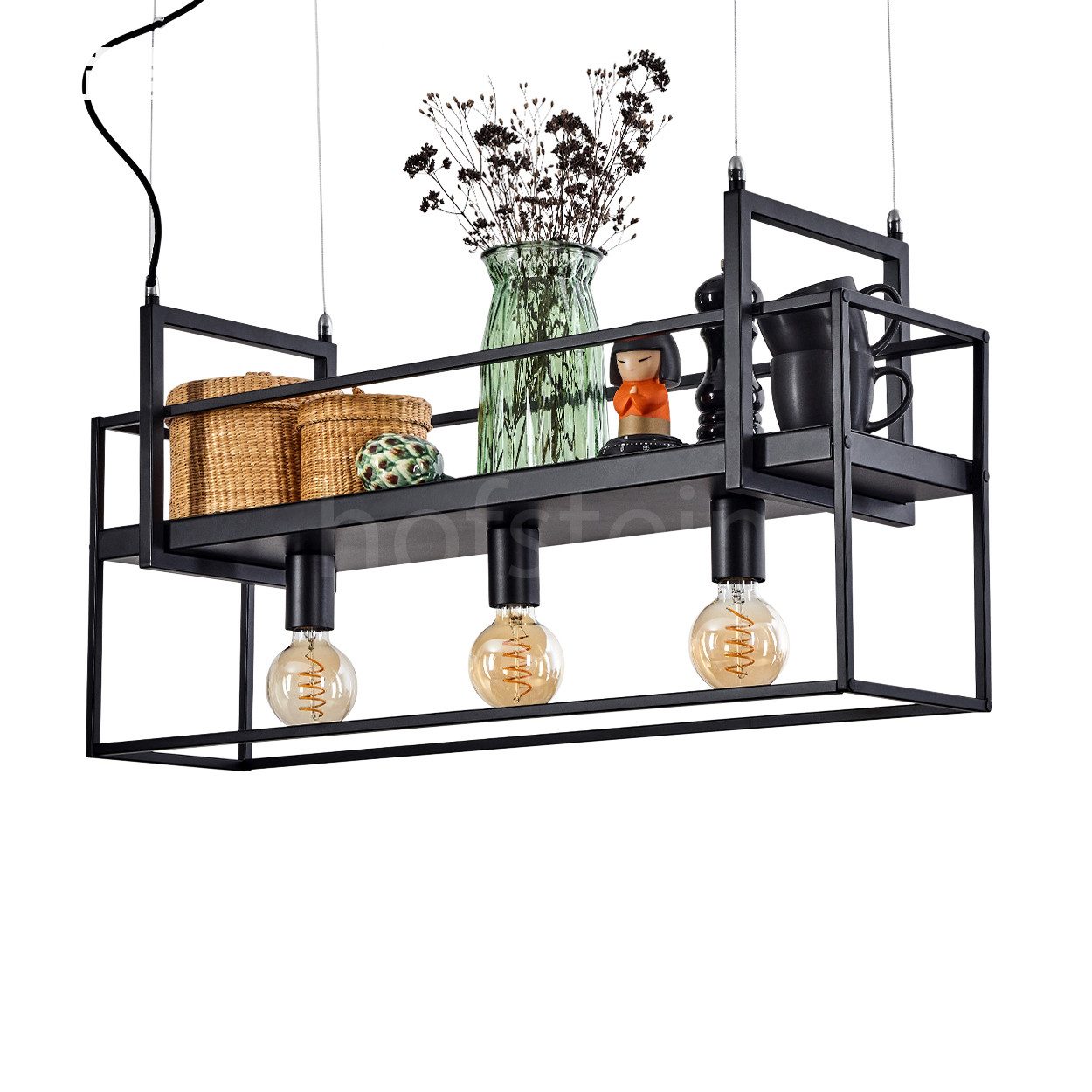 hofstein Pendelleuchte »Valfabbrica« moderne Hängelampe aus Metall in Schwa günstig online kaufen