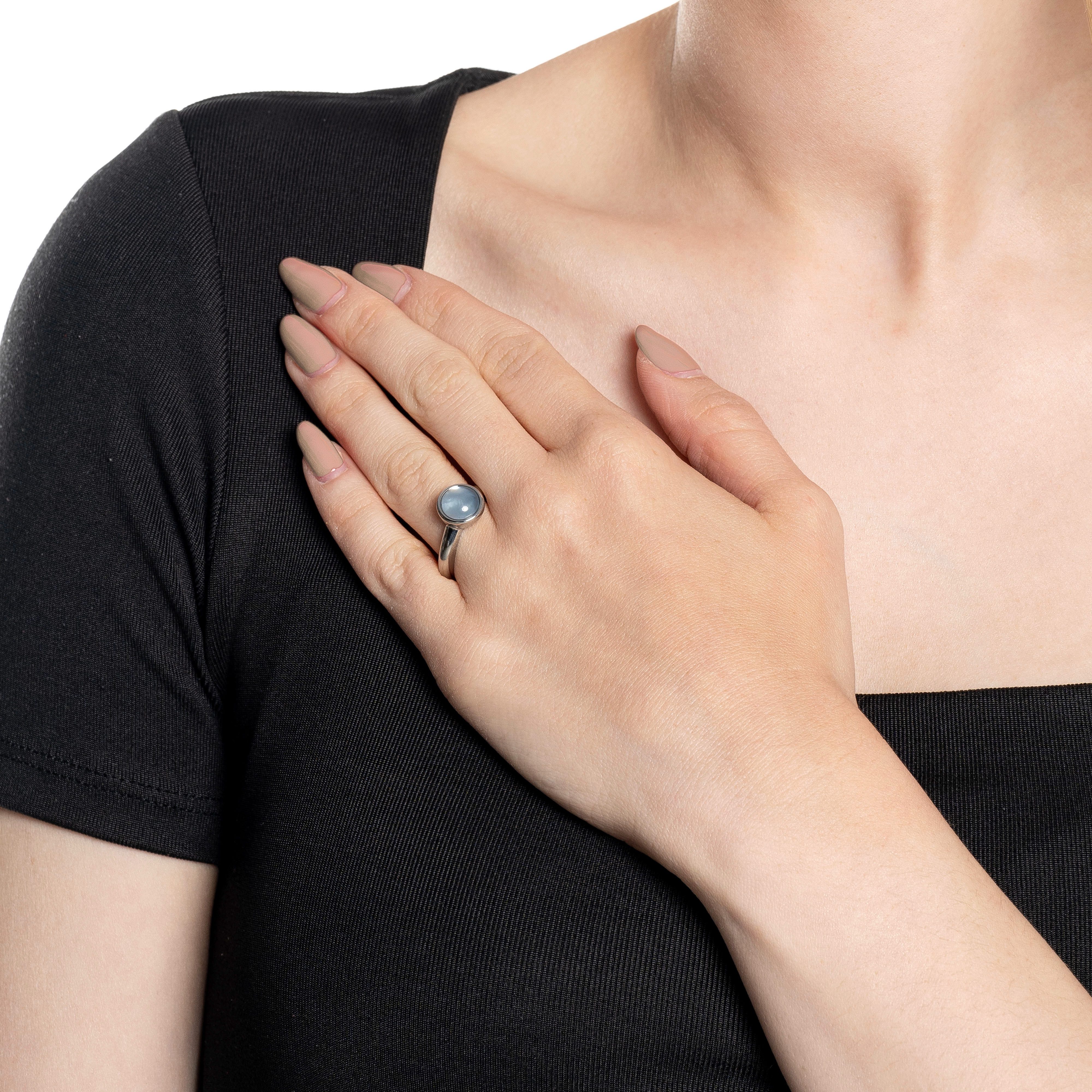 LEONARDO Fingerring Ring Bea grey blue, mit Glasstein - mit Perlmutt