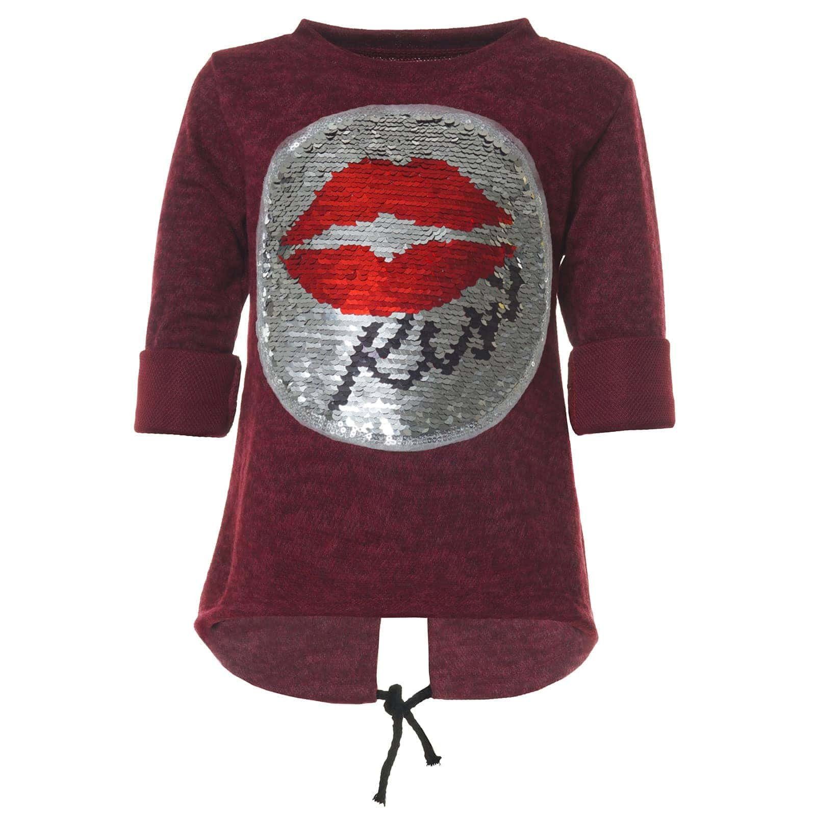 Sweatshirt Mädchen Wende Pailletten Pullover