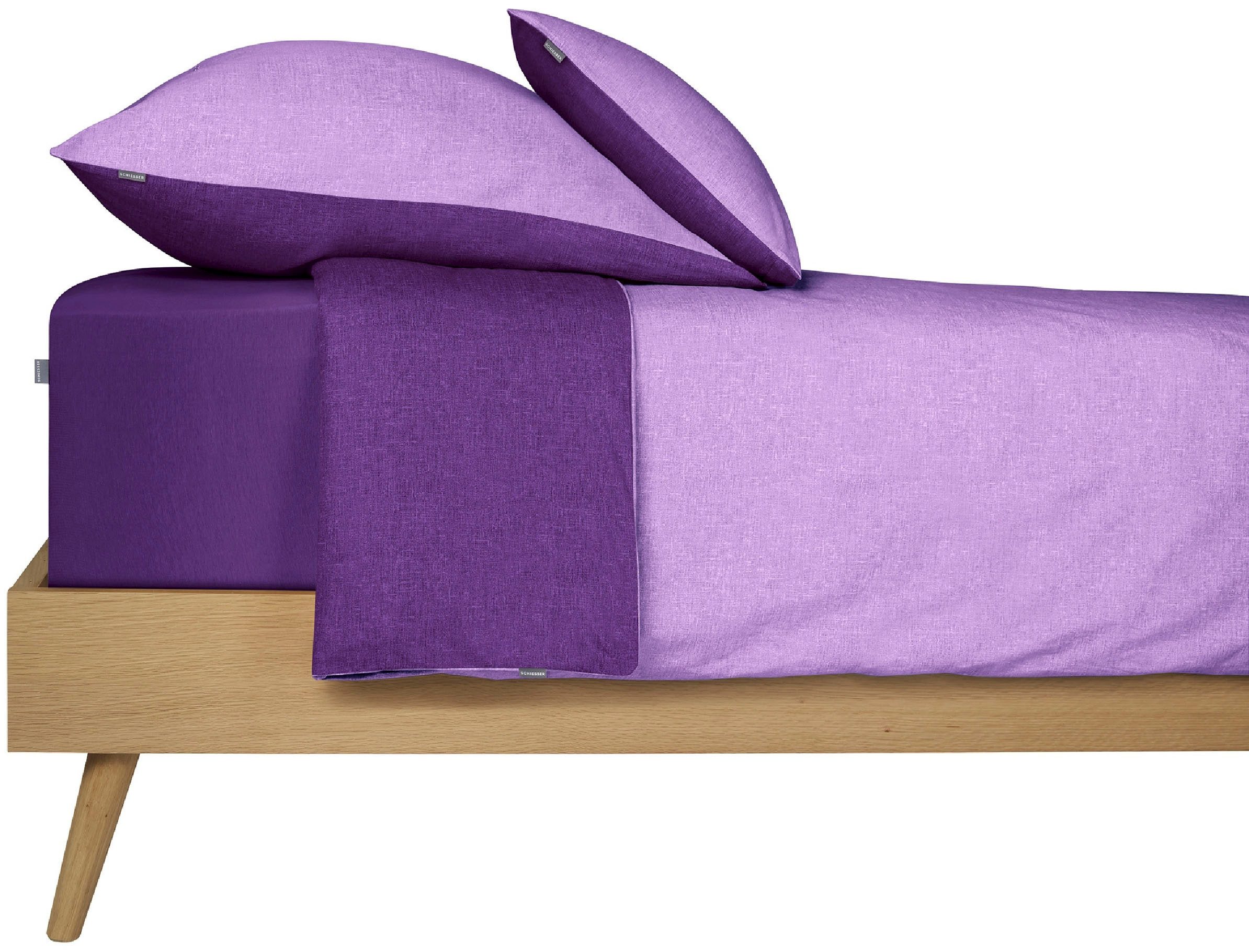 Schiesser Wendebettwäsche Doubleface aus weicher Baumwolle mit edlem Melangeeffekt, Renforcé, 2 teilig, ab Größe 135x200 cm erhältlich, Made in Green